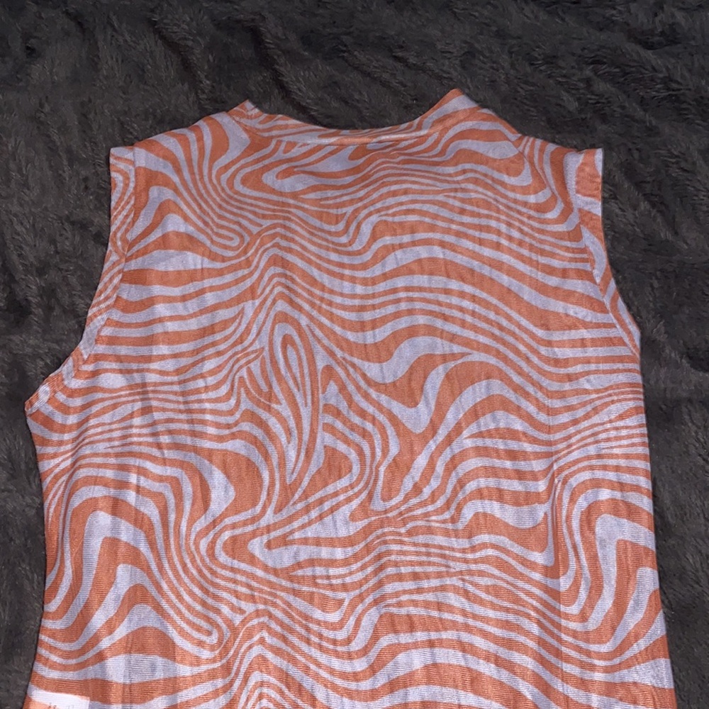 🐛Sheer Orange and Grey sleeveless bodysuit! - Picture 6 of 11